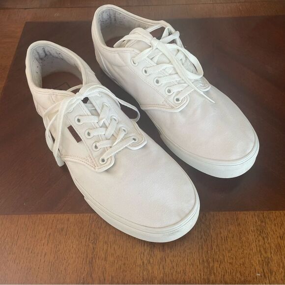 Vans Atwood Low Top Skate White w Gray Checkered Midsole...